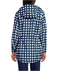 Lands' End Women's Print Waterproof Hooded Packable Raincoat