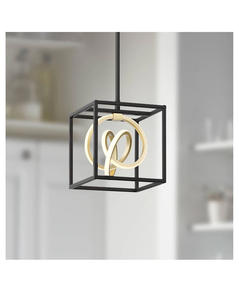 Possini Euro Design Christy 8" Modern Pendant Chandelier Ceiling Light Fixture Dining Room Over Table 3-Light Led Finish Mini