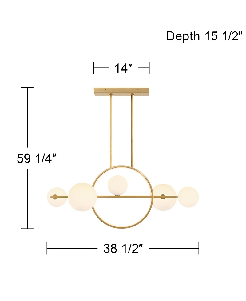 Possini Euro Design Possini Euro Villani 38 1/2"W Soft Linear 5-Light Led Chandelier