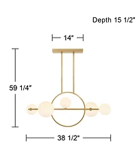 Possini Euro Design Possini Euro Villani 38 1/2"W Soft Linear 5-Light Led Chandelier