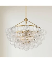 Possini Euro Design Possini Euro Albaro 27"W Fluted Glass 9-Light Pendant Light