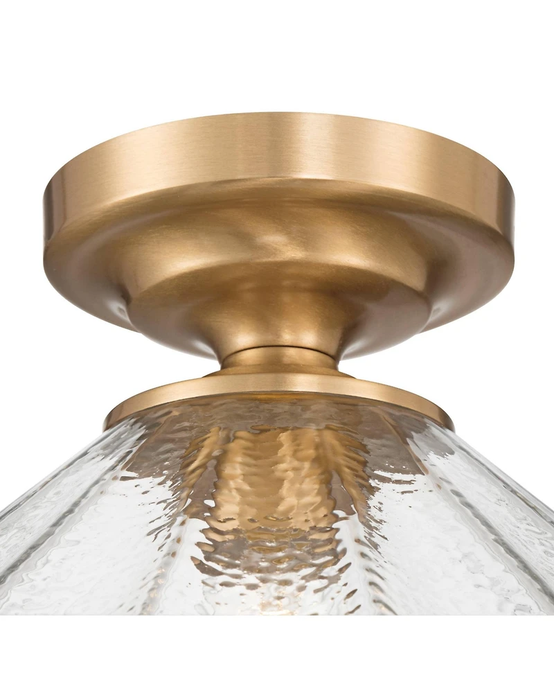 Possini Euro Design Possini Euro Vandross 15 3/4" Wide Warm Brass Cast Glass Ceiling Light