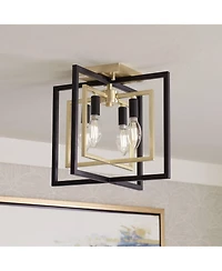 Possini Euro Design Nima Modern Glam Ceiling Light Semi Flush-Mount Fixture 13" 4-Light for Bedroom Kitchen Living Room