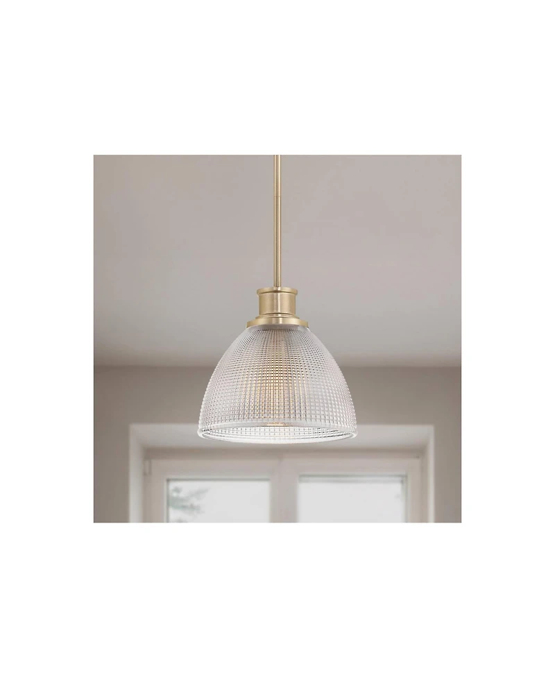 Possini Euro Design 10"W Brass and Vintage Glass Mini Pendant Light