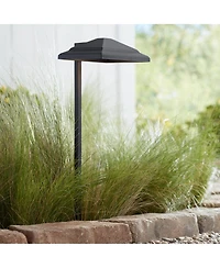 John Timberland Basset High Modern Outdoor Landscape Path Light Porch House Led Bulb Textured Finish Metal Shade