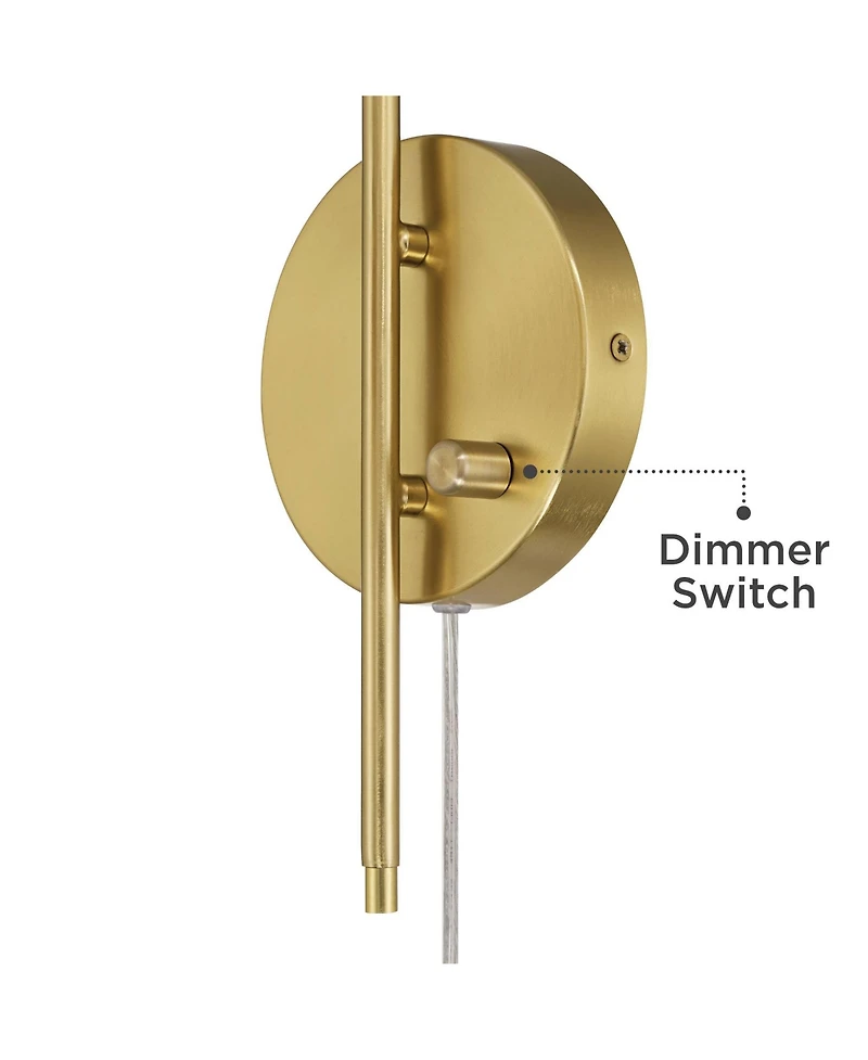 Possini Euro Design Possini Euro Primrose 17 1/4" H Brass and Sea Grass Plug-In Wall Lamp