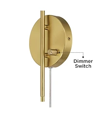 Possini Euro Design Possini Euro Primrose 17 1/4" H Brass and Sea Grass Plug-In Wall Lamp