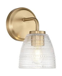 Possini Euro Design Possini Euro Sabrina 9" High Satin Brass and Glass Wall Sconce