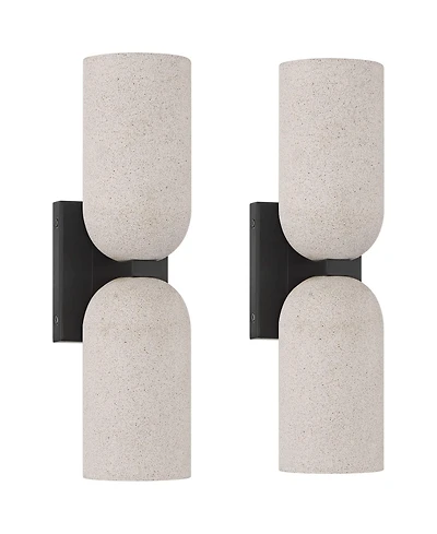 Possini Euro Design Possini Euro Amalfi 15"H Cement 2-Light Led Wall Sconce Set of 2