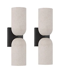 Possini Euro Design Possini Euro Amalfi 15"H Cement 2-Light Led Wall Sconce Set of 2
