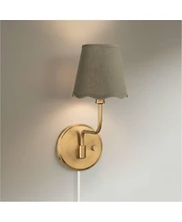 Possini Euro Design Ophelia 9 1/2"H Warm Brass Plug-In Wall Sconce