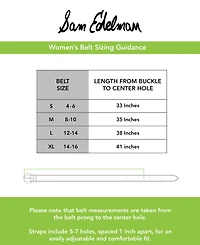 Sam Edelman Women's Double-e Plaque Buckle Leather Belt