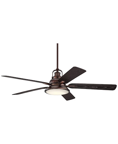Casa Vieja 60" Wind and Sea Bronze Fan with Rod for 10-Ft Ceilings and Remote