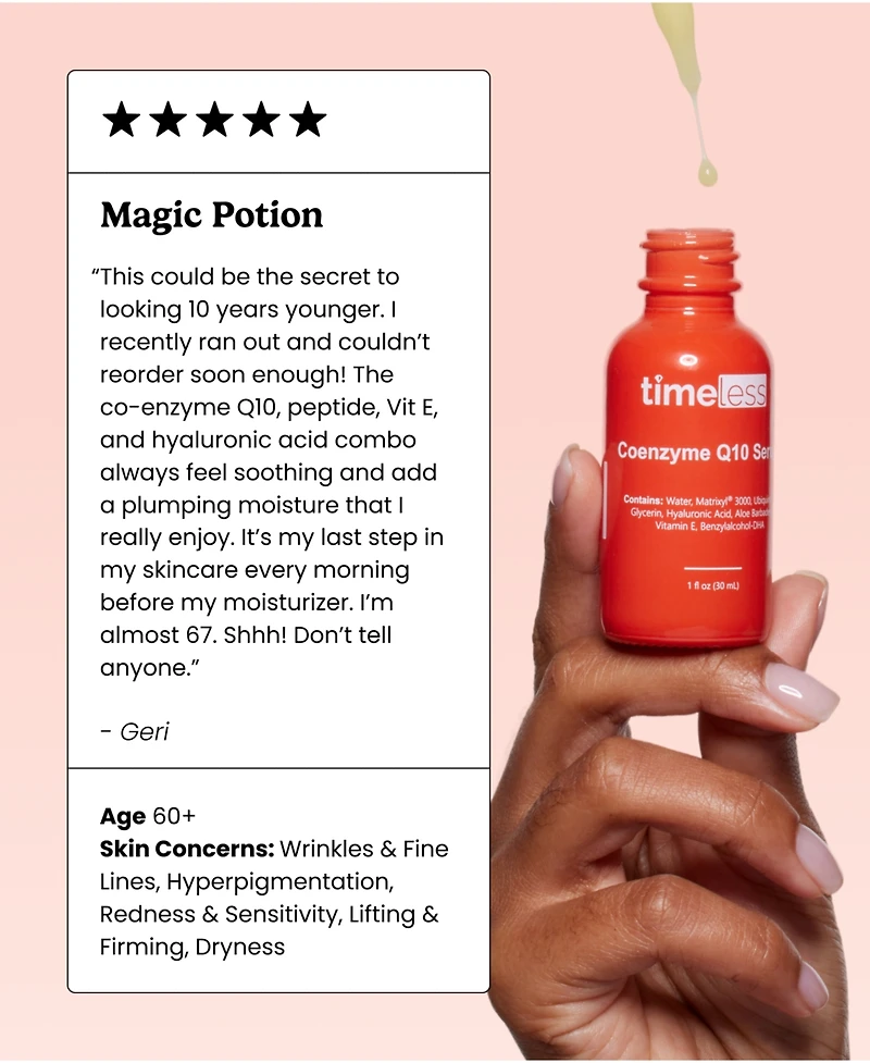 Timeless Skin Care Coenzyme Q10 + Peptides Serum