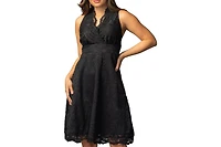 Kiyonna Women's Pin Up Boudoir Sleeveless Lace Cocktail Dress