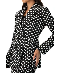 Ivonne Women's Double-Breasted Polka Dot Blazer