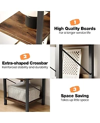 gaomon Narrow 6-Tier Tall Skinny Bookshelf with Metal Frame, Rustic Industrial Corner Storage Rack