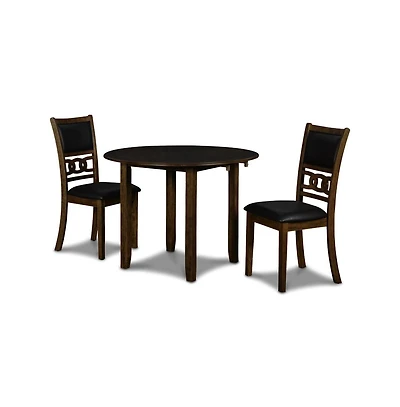 New Classic Furniture Furniture Gia Solid Wood Dining Drop Leaf Table 2 Chairs