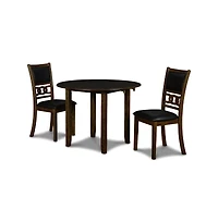 New Classic Furniture Furniture Gia Solid Wood Dining Drop Leaf Table 2 Chairs