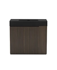 Sillysis Modern Bathroom Vanity with Quartz Sink, Soft-Close Doors, Open Shelf Storage, Winston Mid-Century Fluted Cabinet