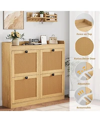 gaomon Shoe Cabinet with 4 Deep Flip Drawers