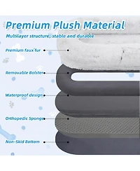 Zeus and Ruta Orthopedic Cat Bed with Washable Faux Fur for People and Pets