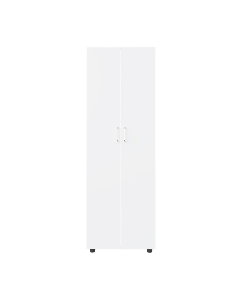 Flynama Double Door Armoire with 2 Storage Shelves and Hanging Rod for Bedroom Organization