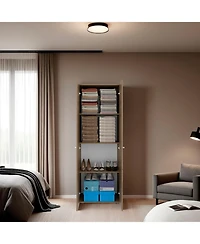 Flynama Armoire 66.9 Inch High 2 Doors 4 Shelves Bedroom Storage Cabinet