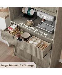 gaomon 70" Tall Kitchen Pantry Cabinet with Doors, Fluted Drawer and Adjustable Shelves