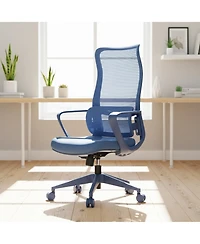Rainsken Home Office Desk Chair Featuring Breathable Mesh High Back, Adjustable Lumbar Support and Soft Foam Cushion for Study Room
