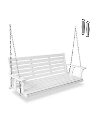 Mega Casa 3-Seater 5FT Extra Large Wooden Porch Swing, Ergonomic Seat, Bench Swing Heavy Duty 880 Lbs, for Outdoor Patio Garden Yard