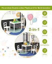 Sugift 2 in 1 Kids Activity Table and Chairs Set with Storage