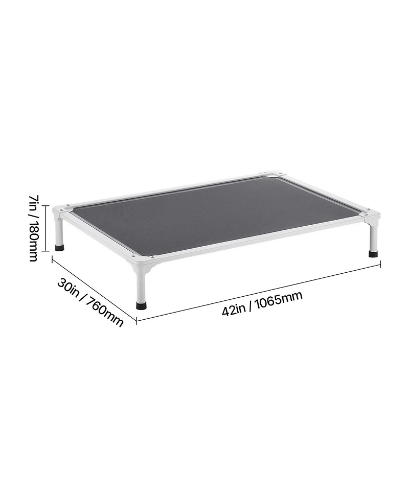 Zeus and Ruta Elevated Cat Bed with Teslin Mesh Large Portable Raised Pet Cot Durable Breathable Furniture for Indoor Outdoor