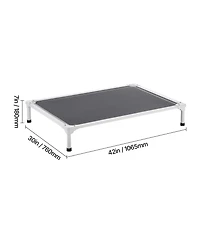 Zeus and Ruta Elevated Cat Bed with Teslin Mesh Large Portable Raised Pet Cot Durable Breathable Furniture for Indoor Outdoor