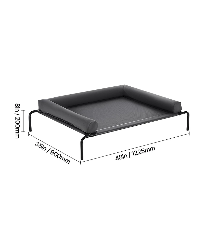 Zeus and Ruta Elevated Cat Bed for Large Cats Portable Raised Cat Cot with Xl Gray Pillow Indoor Outdoor Use