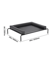 Zeus and Ruta Elevated Cat Bed for Large Cats Portable Raised Cat Cot with Xl Gray Pillow Indoor Outdoor Use