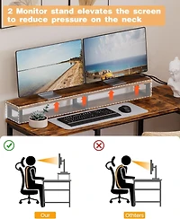 gaomon 67" L Shaped Computer DeskPc Desk Gaming Desk with File Drawer, with Power Outlet, 2 Monitor Stands, Adjustable Storage Shelf, Writing Desk