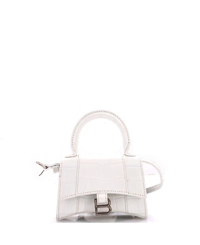 Pre-Owned Balenciaga Mini Hourglass Top Handle Bag Embossed Leather