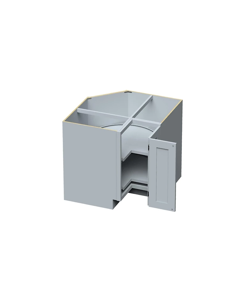 Boyel Living W36" Dove Lazy Susan Corner Base Cabinet with Full Overlay Hdf Doors and Dovetail Drawer