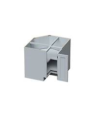 Boyel Living W36" Dove Lazy Susan Corner Base Cabinet with Full Overlay Hdf Doors and Dovetail Drawer