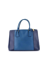 Pre-Owned Prada Medium Bicolor Double Zip Lux Tote Saffiano Leather