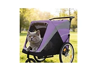 Zeus & Ruta 2-in-1 Cat Trailer Cart with Detachable Hitch Push Handle Quick Release Wheel Storage