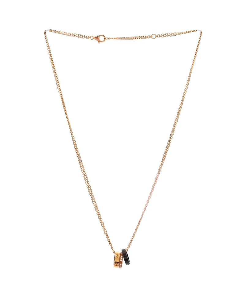 Pre-Owned Cartier Love 3 Ring Pendant Necklace