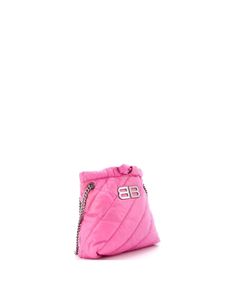 Pre-Owned Balenciaga Xs Crush Chain Tote Quilted Crushed Calfskin