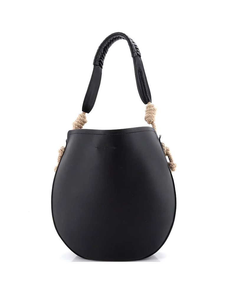 Pre-Owned Prada Tambour Shoulder Bag Leather with Rope Detail