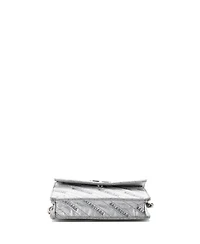 Pre-Owned Balenciaga Bb Chain Wallet Quilted Embroidered Glitter