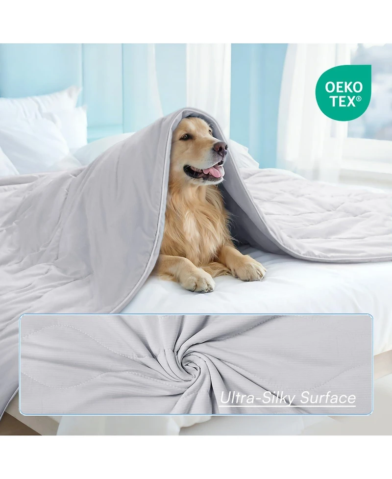 Aronkl Cat Dog Blanket Washable Q-max>0.5 Self-cooling Soft Breathable Calming Pet Mat for Sofa Crate Bed