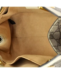 Pre-Owned Gucci Small Padlock Chain Tote Gg Coated Canvas with Leather