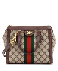 Pre-Owned Gucci Small Ophidia Top Handle Tote Gg Coated Canvas with Leather