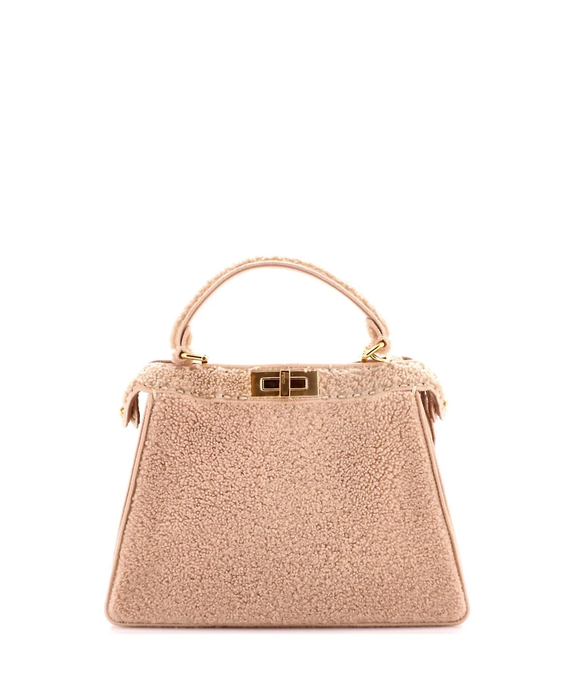 Pre-Owned Fendi Medium Peekaboo ISeeU Bag Shearling